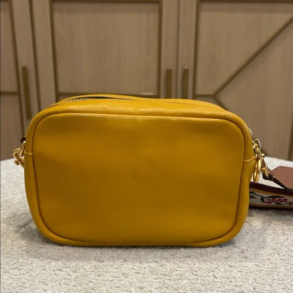 Tory Burch Mustard Crossbody with Embroidered Strap - Picture 5 of 8